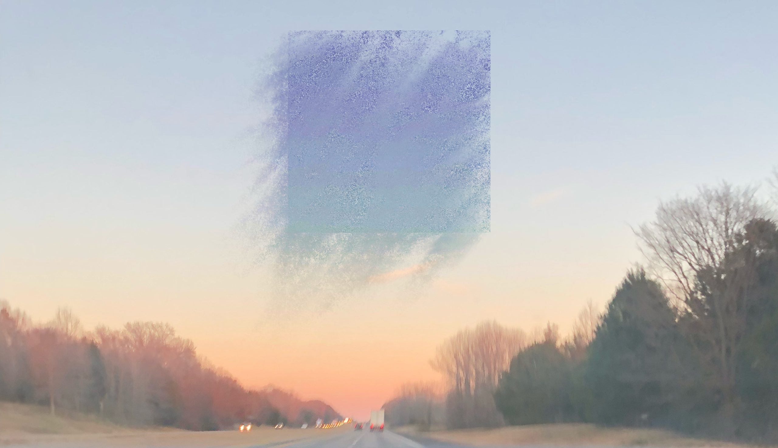 Dissolving cube over Arkansas